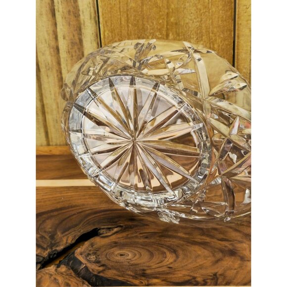 Vintage Polonia Lead Crystal Basket Vase Made In Poland - Picture 9 of 9